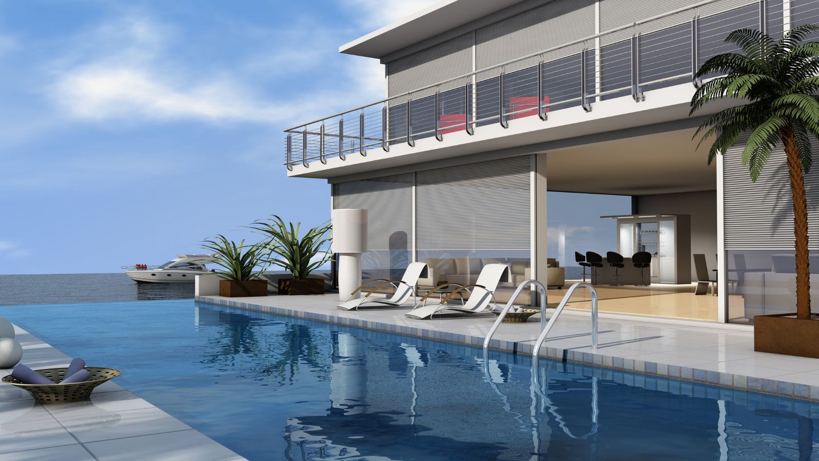 Vista de una propiedad de lujo en Palm Beach.