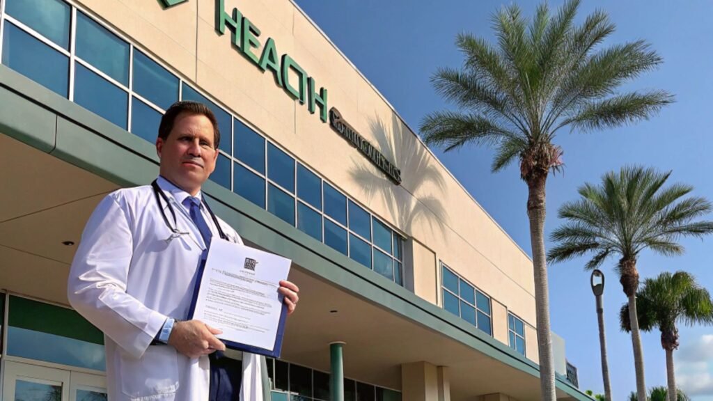 "Médico extranjero con título frente a hospital en Florida