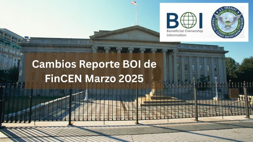 Documentos oficiales emitidos por el Departamento del Tesoro relacionados con el reporte BOI