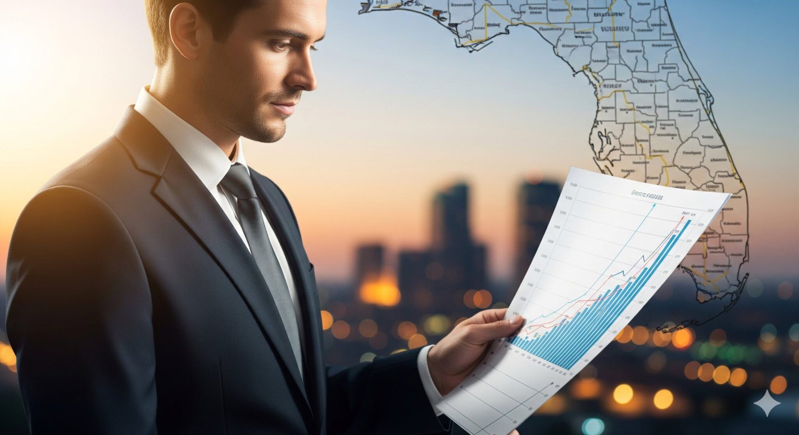 Gráfico de crecimiento de inversión inmobiliaria en Florida por leyes fiscales de Trump