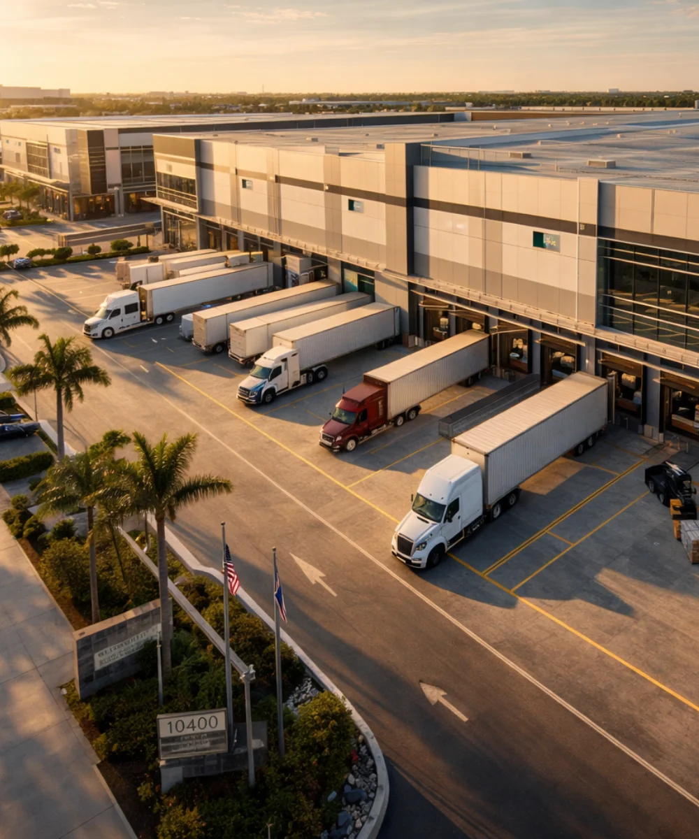 Bodega industrial moderna en Florida optimizada para rentabilidad y logística.