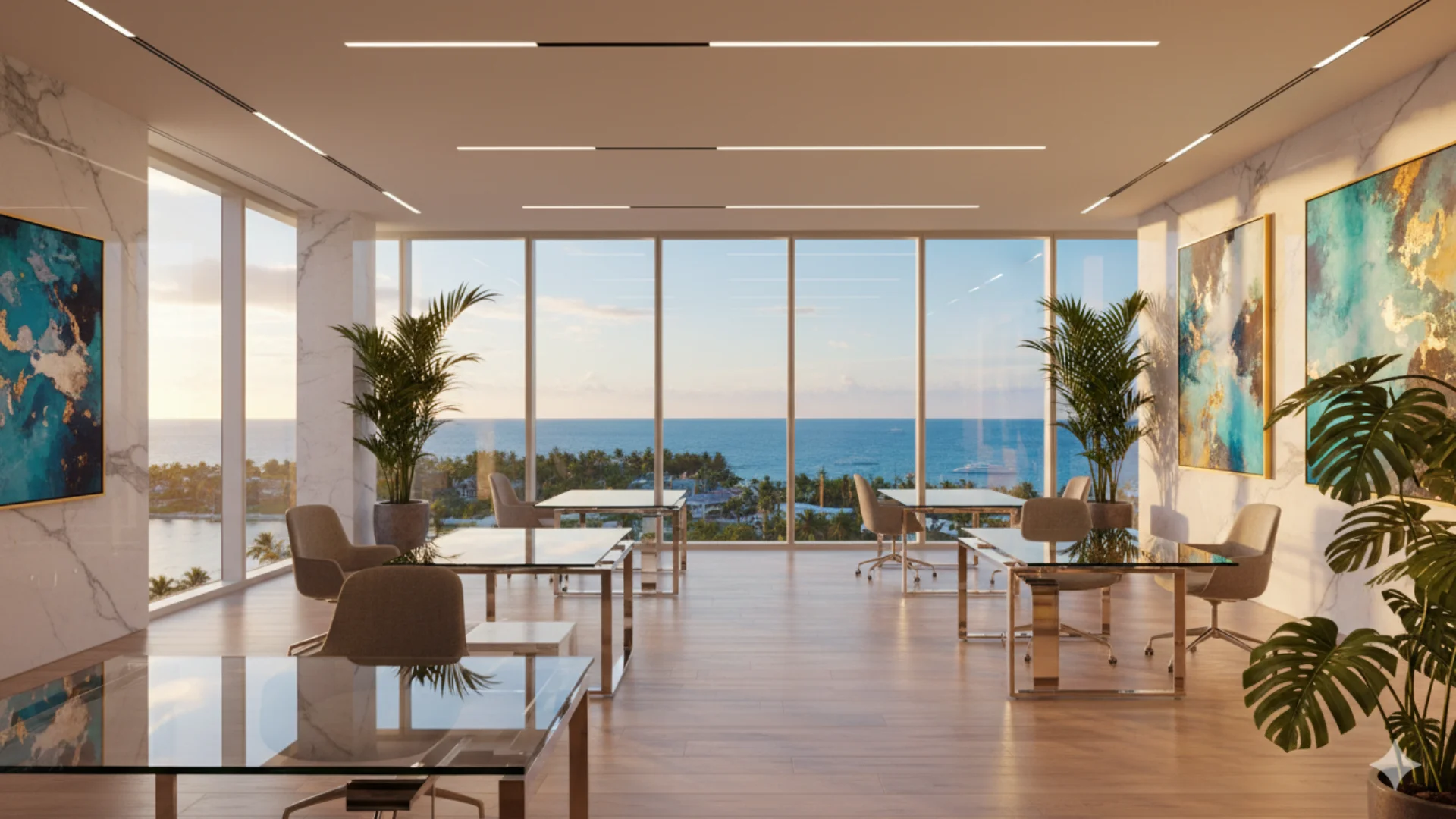 Oficina de lujo con vista al mar en Palm Beach para venta de propiedades comerciales.